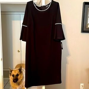 GLAMOUR  14W FLOUNCED SLEEVE DRESS